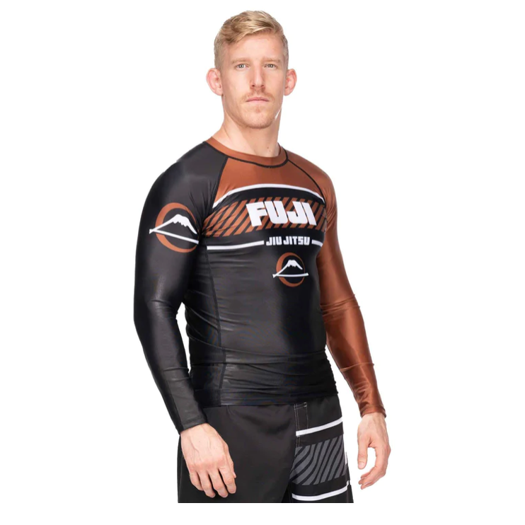 FUJI FREESTYLE 2.0 IBJJF RANKED RASHGUARD long sleeve black/brown