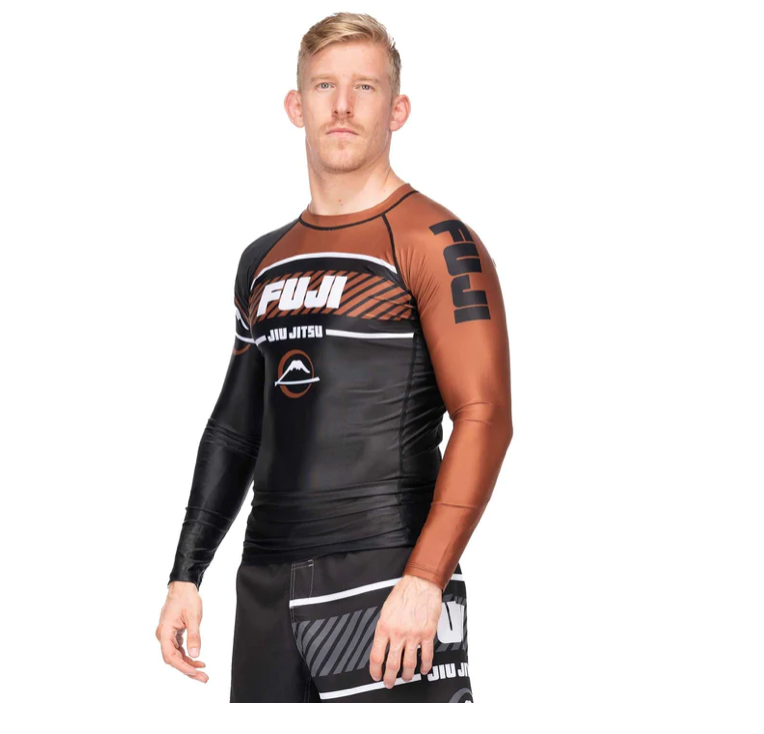 FUJI FREESTYLE 2.0 IBJJF RANKED RASHGUARD long sleeve black/brown