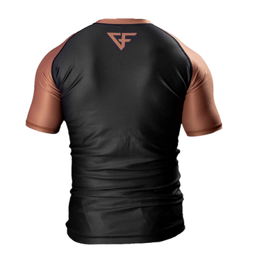 GROUND FORCE RANK rashguard kurzarm schwarz/braun