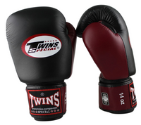 TWINS SPECIAL Muay Thai Handschuhe BGVL 3 schwarz/weinrot