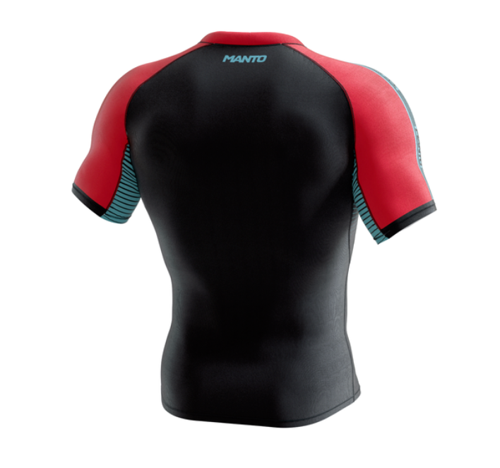 MANTO rashguard short sleeve STRIPE 2.0 black/red