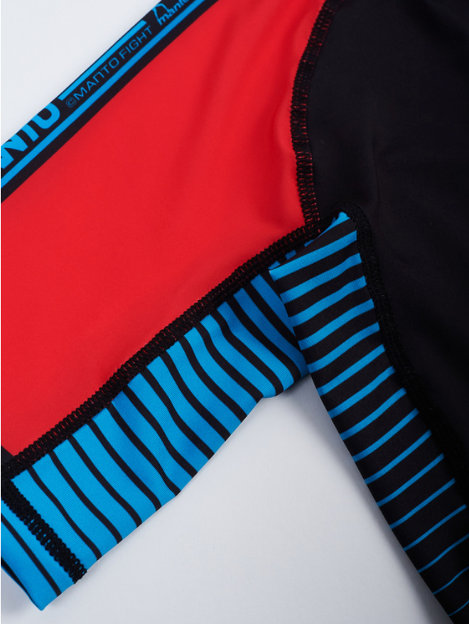 MANTO rashguard short sleeve STRIPE 2.0 black/red