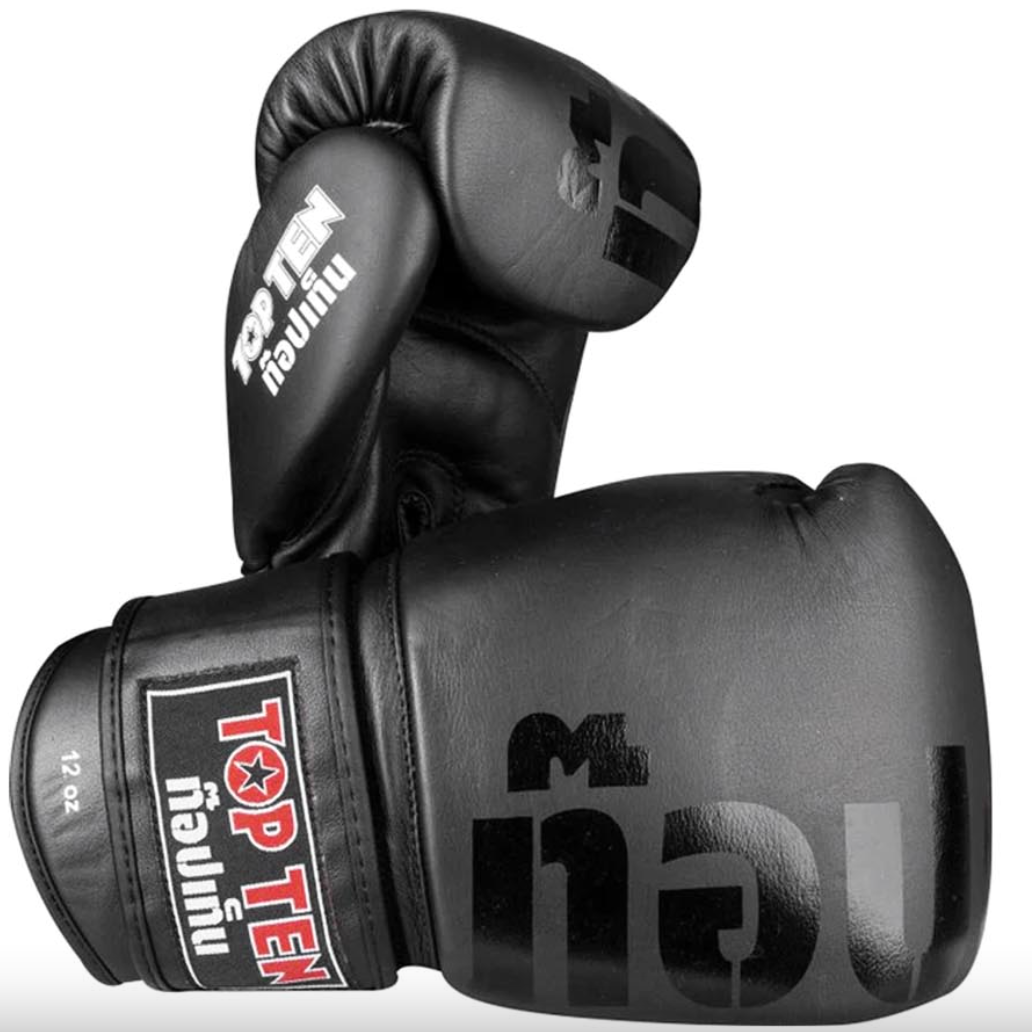 TOP TEN Muay Thai Handschuhe AJARN schwarz